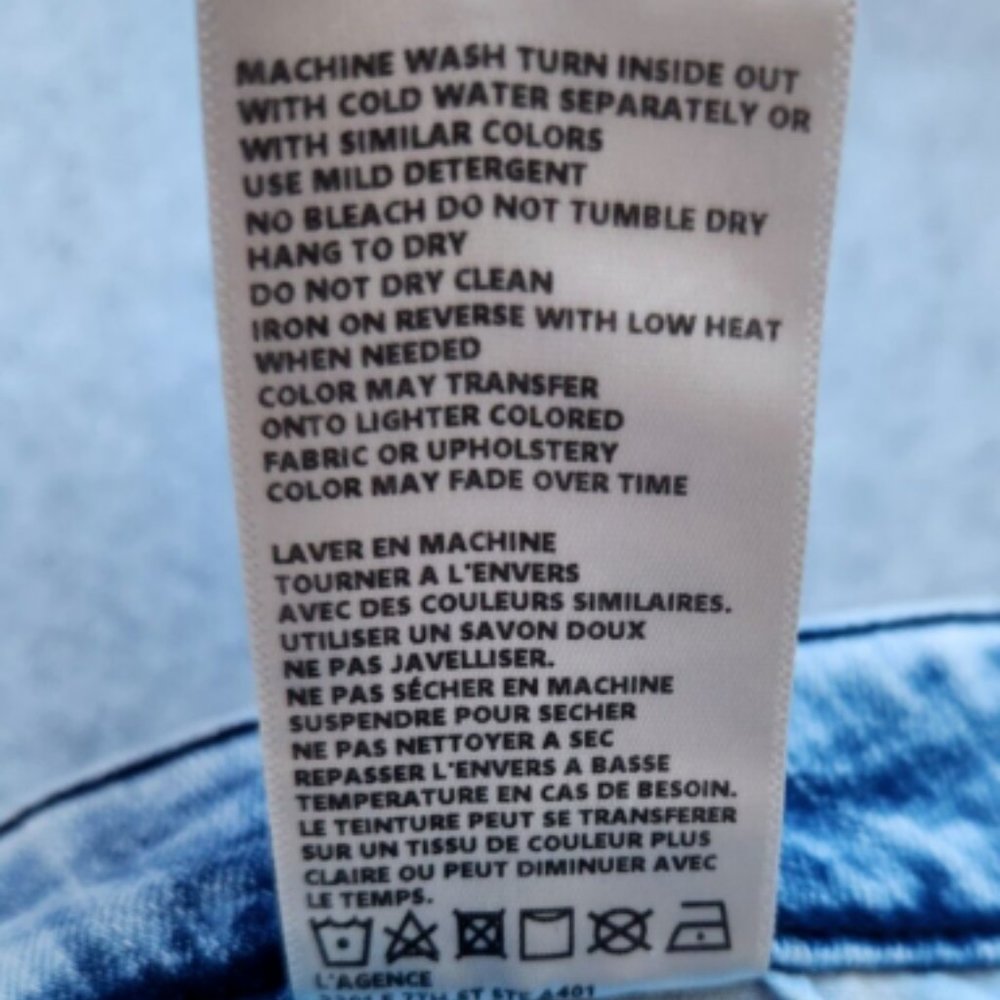 L'agence Womens Margot High Rise Skinny Jean Celestial Blue Acid Wash NWOT Sz 32 - Picture 13 of 14